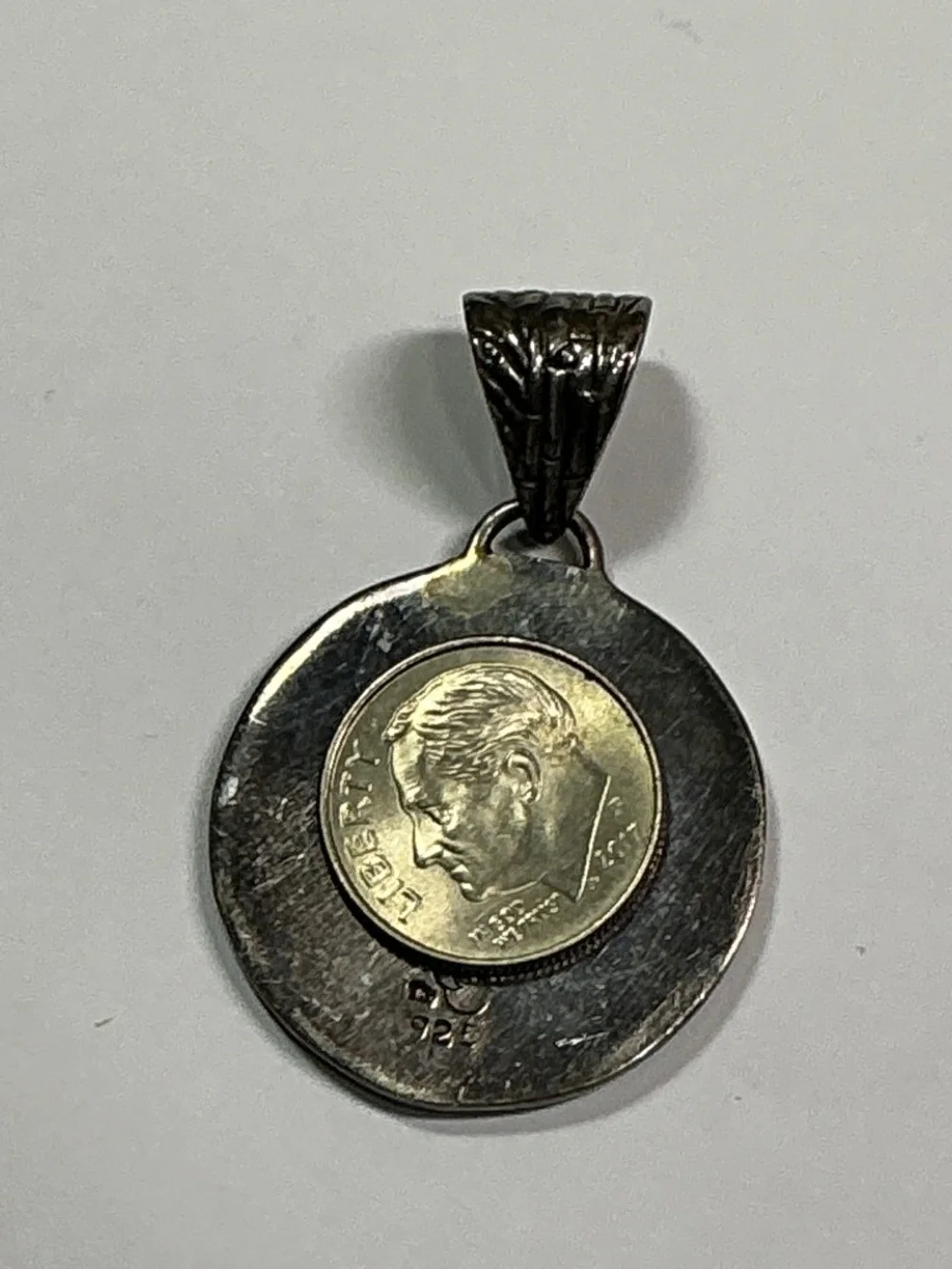 Sterling Silver Chinese Year Of The Ox 🐂 Pendant. 1 and 1/8 inch diameter